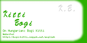 kitti bogi business card